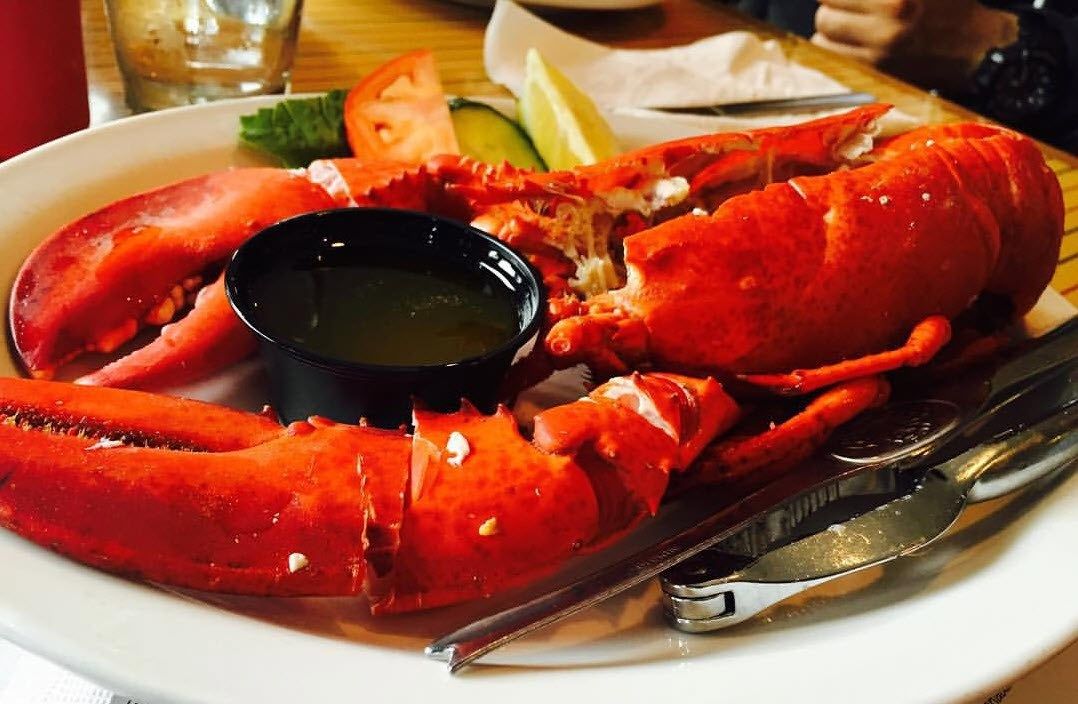 Two pound lobster dinner with potato salad