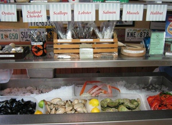 Seafood showcase at the Water Prince lobster pound