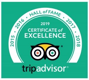 TripAdvisor Hall of Fame 2019 badge