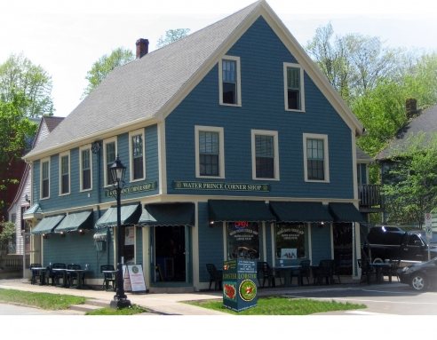 The blue Water Prince Corner Shop building on its corner in Charlottetown